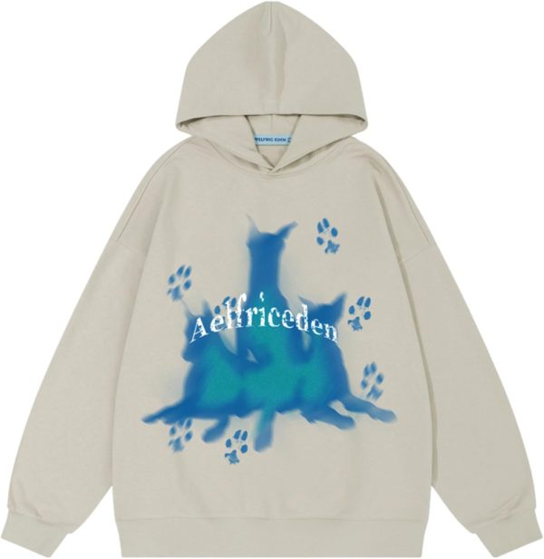 Aelfric Eden Graphic Hoodies Blurring Doberman Print Hoodie Long Sleeve Oversized Hooded Sweatshirt 2024 Trendy Outfits